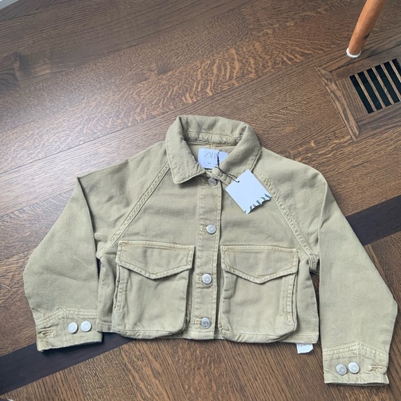 ZARA Cargo Light Green Denim Spring Jacket Youth Boys SZ 6-7 BRAND NEW With Tag - Picture 13 of 14